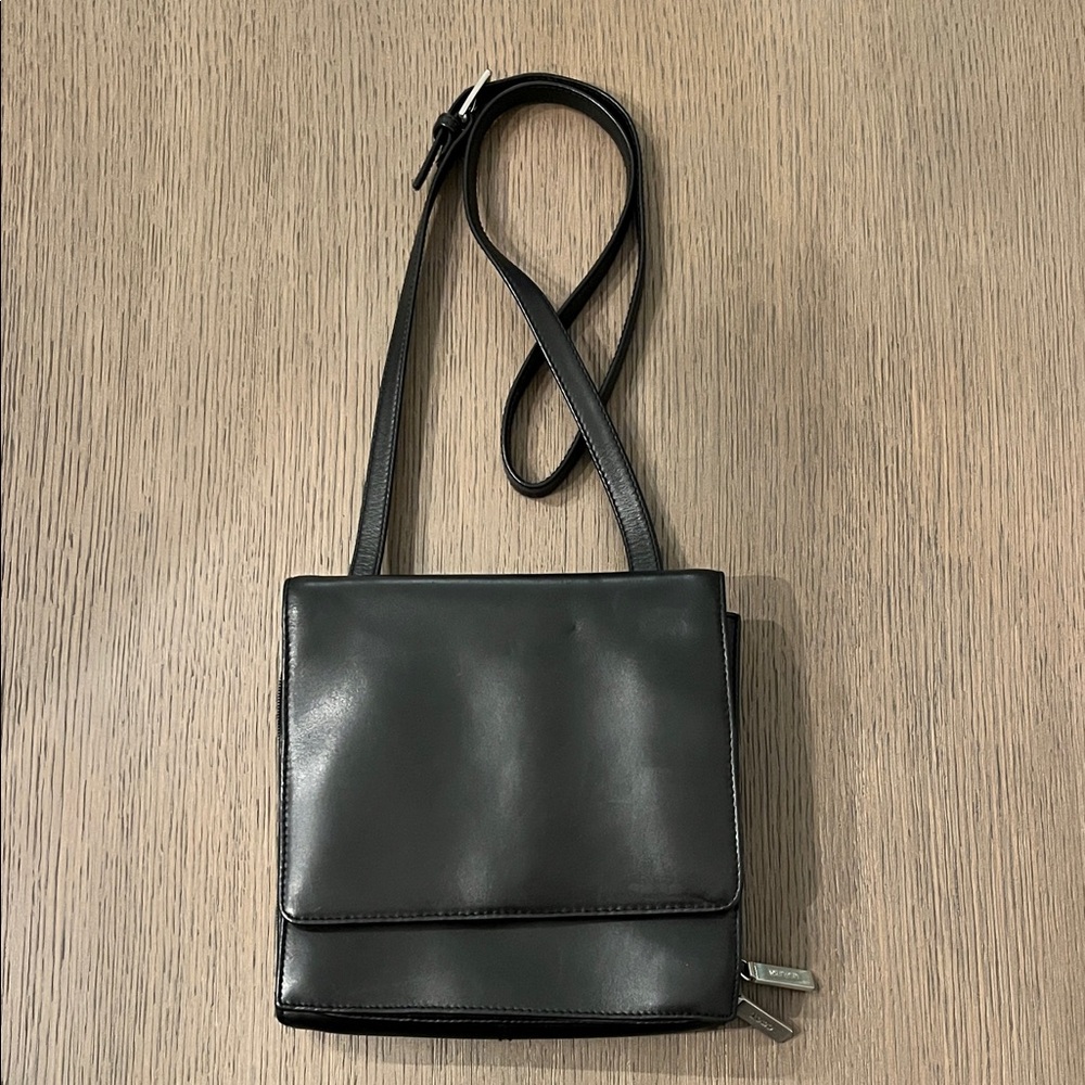 HOBO Black Leather Organizer Crossbody